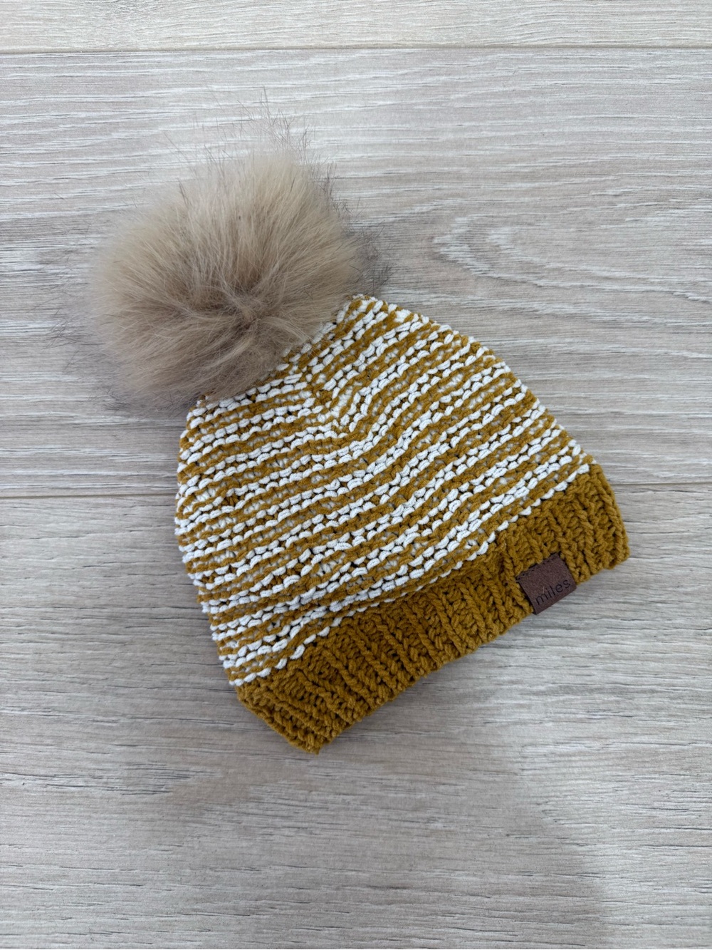 Miles Baby Yellow Pom Pom Beanie